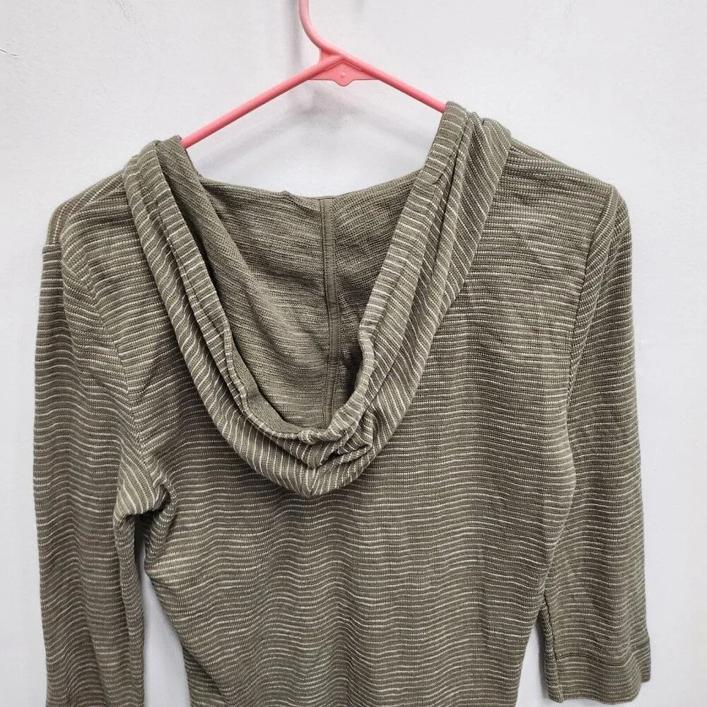 Lauren Jeans Co Ralph‎ Lauren Womens Hoodie Medium Olive Green Striped Pullover